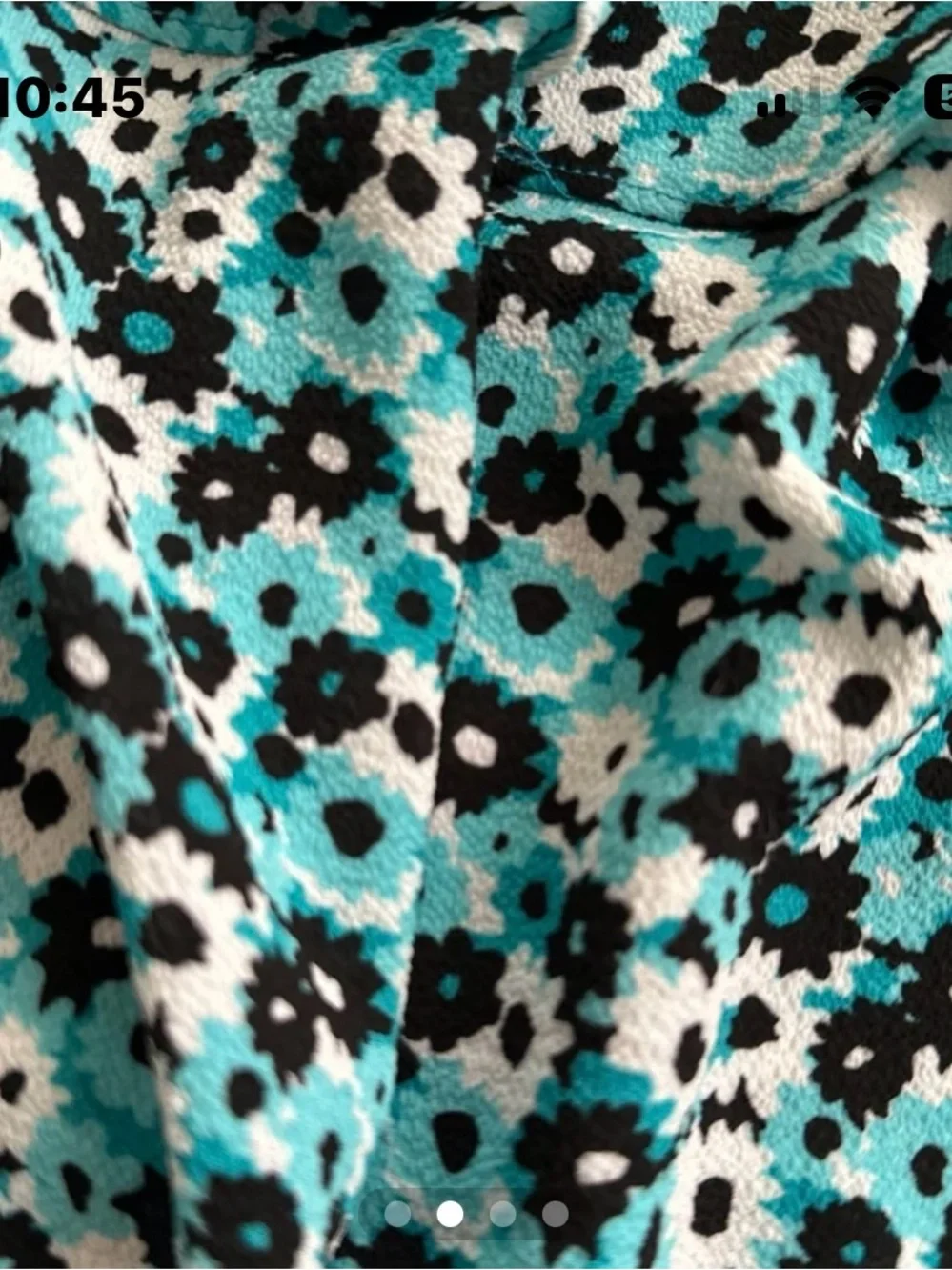 Michael Kors Off-Shoulder Floral Ruffle Top in Teal and Black Size S